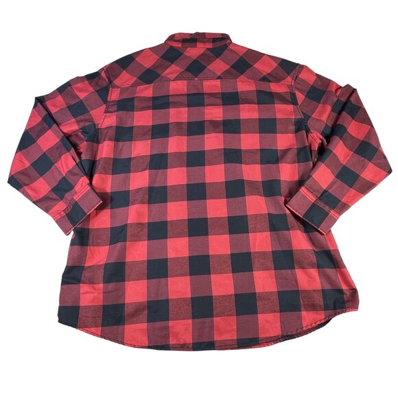 Ecko Unltd Flannel Shirt Men's Sz 3XB Button Down Red Black Plaid Lumberjack - Picture 7 of 10
